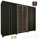 Ver imagem 2 de Guarda Roupa 6 Portas LED Absolut Reflecta Grafite - Gelius