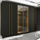 Ver imagem 1 de Guarda Roupa 6 Portas LED Absolut Reflecta Grafite - Gelius