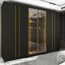 Guarda Roupa 6 Portas LED Absolut Reflecta Grafite - Gelius - 1
