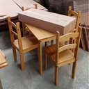 Ver imagem 2 de Conjunto de Mesa com 4 Cadeiras em Madeira Maciça Cor Mel