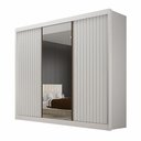 Ver imagem 2 de Guarda Roupa Casal de Correr Ripado com Espelho 3 Portas 6 Gavetas 100% MDF São Paulo