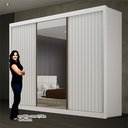 Ver imagem 5 de Guarda Roupa Casal de Correr Ripado com Espelho 3 Portas 6 Gavetas 100% MDF São Paulo