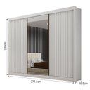 Ver imagem 3 de Guarda Roupa Casal de Correr Ripado com Espelho 3 Portas 6 Gavetas 100% MDF São Paulo