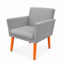 Ver imagem 4 de Poltrona Cadeira para Sala Confortável e Minimalista Paris em Suede Cinza