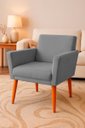Ver imagem 2 de Poltrona Cadeira para Sala Confortável e Minimalista Paris em Suede Cinza