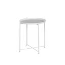 Ver imagem 2 de Mesa Lateral em Metal Brass 52 Cm X 47 Cm Branca