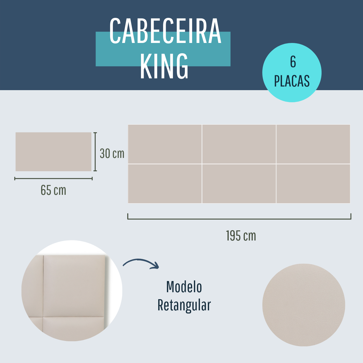 Cabeceira King Corino 195x60 Cama Box Modulada Retangular Marfim - 6