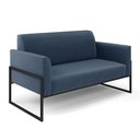 Ver imagem 4 de Sofá Namoradeira com 2 Poltronas Base Industrial Alta Preto Marisa Suede D03 - D\'rossi Cor Azul