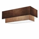 Ver imagem 1 de Plafon Duplo Retangular Vivare Md-3071 Cúpula em Tecido Bivolt Café-palha 127/220v