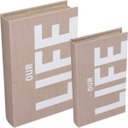 Ver imagem 1 de Kit 2 Caixa Organizadora Decorativa Home&co Livro Mdf Bege