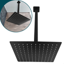 Ver imagem 1 de Chuveiro Inox Preto Fosco Ducha Quadrada 30x30 teto vertical
