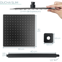 Ver imagem 5 de Chuveiro Inox Preto Fosco Ducha Quadrada 30x30 teto vertical