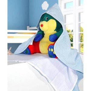 Toalha de Banho para Bebê - Baby Love - Azul 7329 - com Fralda - para Bordar - com Capuz - Dohler