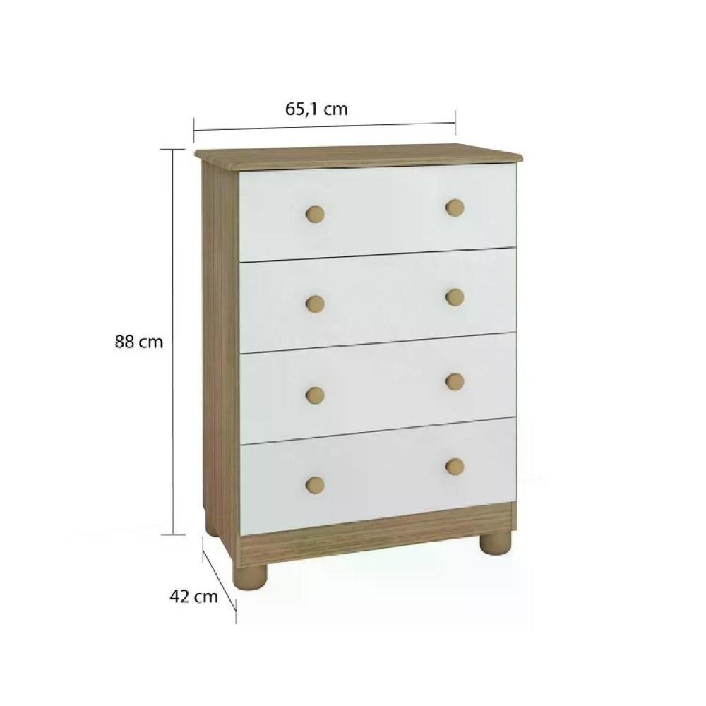 Quarto de Bebê Completo com Guarda Roupa Cômoda e Berço Mini Cama 100% Mdf Pega-pega Móveis - 5