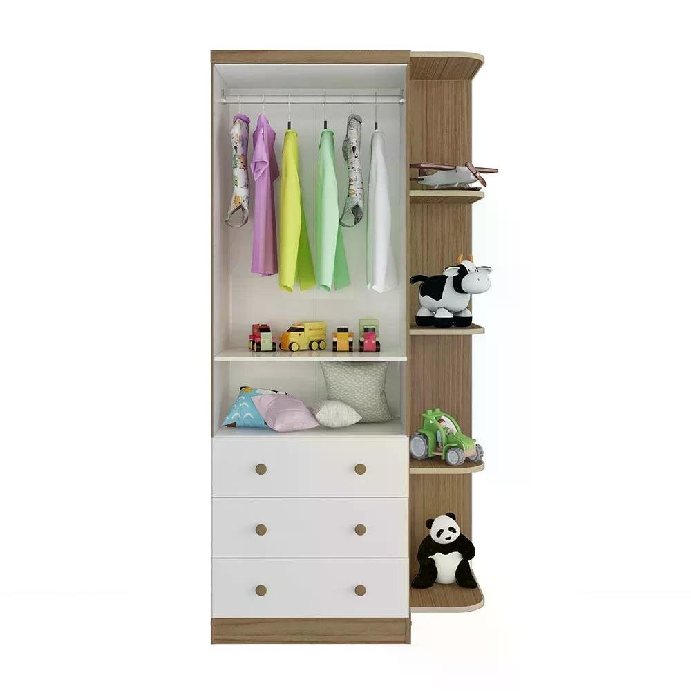 Quarto de Bebê Completo com Guarda Roupa Cômoda e Berço Mini Cama 100% Mdf Pega-pega Móveis - 3