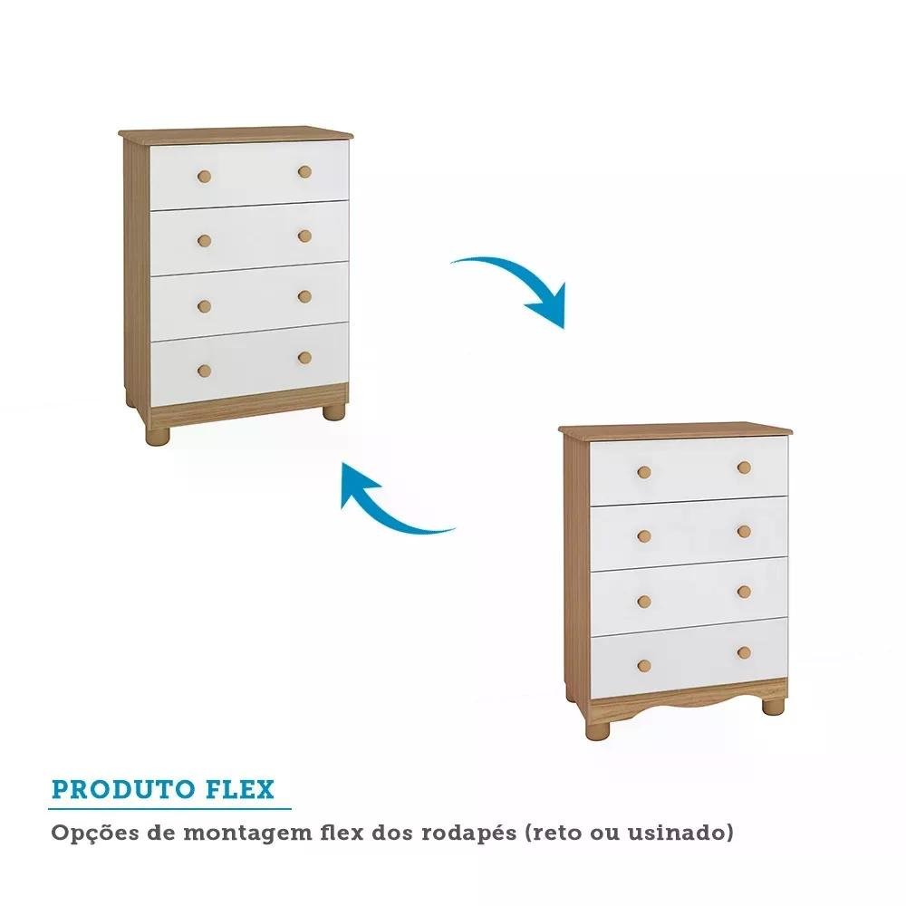 Quarto de Bebê Completo com Guarda Roupa Cômoda e Berço Mini Cama 100% Mdf Pega-pega Móveis - 12