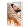 Quadro Decorativo Jesus Cristo Luz Divina em Moldura Caixa Tacolado Moldura Trad 1cm Branca sem Vidr - 1