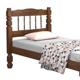 Cama Solteiro Madeira Maciça Torneada - Castanho - 3