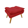 Combo 1 Poltrona e 1 Puff Para Recepção Quarto Sala Karen Suede Vermelho - DL Decor - 3