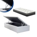 Ver imagem 5 de Cama Box Baú Solteiro Colchão Molas Bonnel + Box Sintético Branco 69x88x188