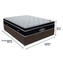 Ver imagem 3 de Cama + Box com Bau Ortobom Colchão King com Molas Ensacadas Cor:marrom