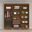Ver imagem 5 de Guarda-Roupa Casal 6 Portas, 2 Gavetas, Pés e Espelho MDF Cuiabá Cinza Cinamomo/Urban