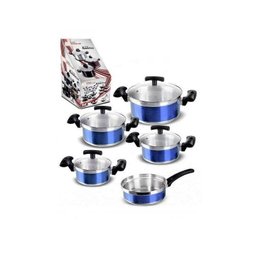 Conjunto de Panelas América Jateada 5 Peças | Manolar - Azul - 1