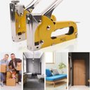 Ver imagem 2 de Grampeador Tapeceiro Profissional 3 em 1 Pinador Completo em Metal Manual Alta Pressao Uso em Madeir