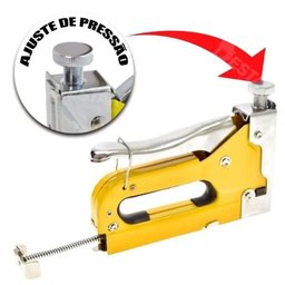 Grampeador Tapeceiro Profissional 3 em 1 Pinador Completo em Metal Manual Alta Pressao Uso em Madeir - 4