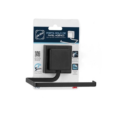 Porta Rolo de Papel higiênico Piatina Black 3m