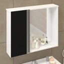 Ver imagem 7 de Conjunto Gabinete de Banheiro com Cuba e Espelheira Suspenso 60cm Napoli Branco/Preto