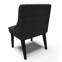 Ver imagem 4 de Kit 8 Cadeiras Estofadas para Sala de Jantar Base Fixa de Madeira Preto Lia Veludo Preto - Ibiza