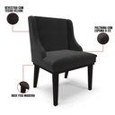 Ver mais imagens de Kit 8 Cadeiras Estofadas para Sala de Jantar Base Fixa de Madeira Preto Lia Veludo Preto - Ibiza