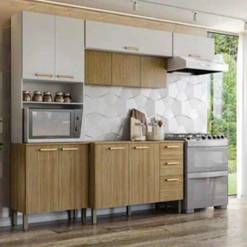 Cozinha Modulada 4 Peças 9 Portas 2 Gavetas MDP e MDF Urbane Kits Paraná