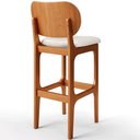 Ver mais imagens de Kit 2 Banquetas Alta Bar Cozinha Sala Jantar Fixa Betta L02 Imbuia Linho Cru - Lyam Decor