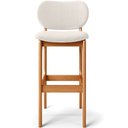 Ver imagem 6 de Kit 2 Banquetas Alta Bar Cozinha Sala Jantar Fixa Betta L02 Imbuia Linho Cru - Lyam Decor