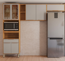 Ver imagem 4 de Cozinha Completa Modulada 3 Peças 7 Portas Plena Amarelo/Cinamon/Nude Prime