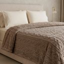 Ver imagem 3 de Manta Alto Relevo Queen Decorativa - Taupe
