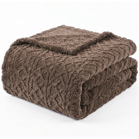Manta Alto Relevo Queen Decorativa - Taupe