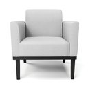 Ver imagem 3 de Kit 2 Poltronas Base de Madeira Fixa Preto Marisa Linho Cinza A05 D03 - D’Rossi