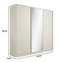 Ver imagem 4 de Guarda Roupa Bend em Mdf 260x240cm 3 Portas com Espelho Luna C830