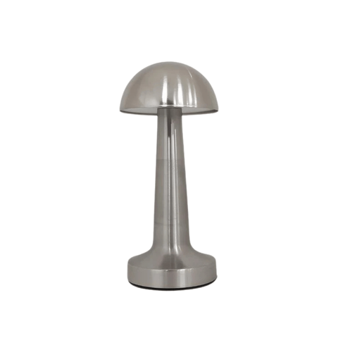 Luminária de Mesa Abajur Cromado Touch Led 3 em 1 Recarregável e Dimerizável