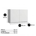 Ver imagem 4 de Armário Aéreo Cozinha Andréia 80cm 2 Portas Multiuso Mdp Funcional Branco - Desk Design