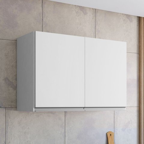 Armário Aéreo Cozinha Andréia 80cm 2 Portas Multiuso Mdp Funcional Branco - Desk Design