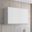 Ver imagem 1 de Armário Aéreo Cozinha Andréia 80cm 2 Portas Multiuso Mdp Funcional Branco - Desk Design