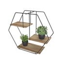 Ver imagem 1 de Prateleira de Parede de Madeira Decorativa Hexagonal - Stolf