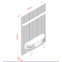Ver imagem 3 de Composição Sala de Estar New Silverstone com Painel e Bancada 179m - Cinamomo/off White Madetec