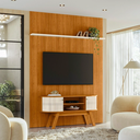 Ver imagem 1 de Composição Sala de Estar New Silverstone com Painel e Bancada 179m - Cinamomo/off White Madetec