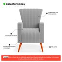 Ver imagem 5 de Poltrona Decorativa Melody com Pés Palito Bouclê Cinza Claro - Desk Design