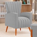 Ver imagem 2 de Poltrona Decorativa Melody com Pés Palito Bouclê Cinza Claro - Desk Design